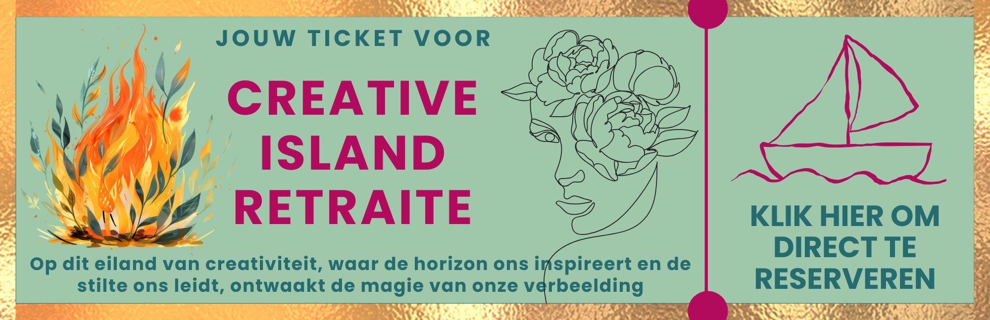 Rood en Crème Geïllustreerd Kermis Ticket